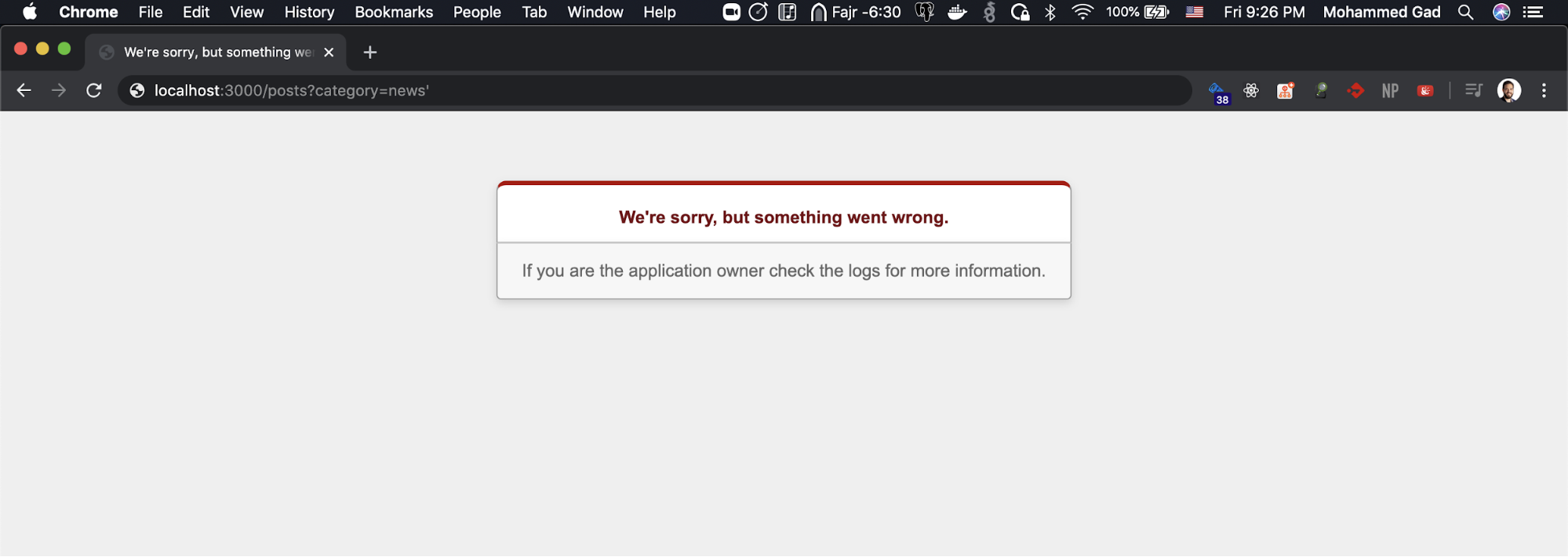 "Broken Application"