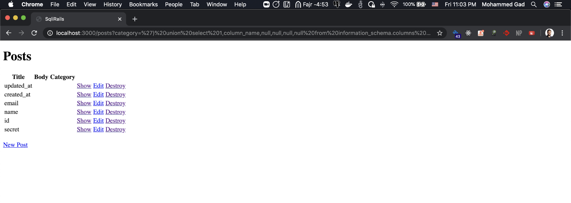 "select users table columns"